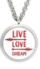 "Live Love Dream" Aromatherapy Diffuser Necklace