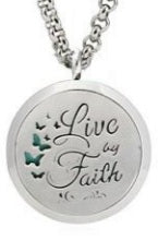 "Live By Faith" Aromatherapy Diffuser Necklace